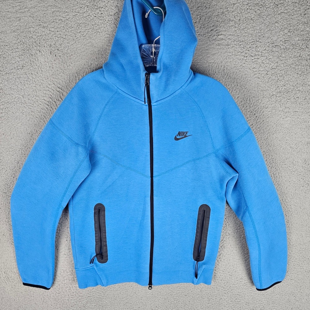 Nike Hoodie Mens Small Blue Tech Fleece Full Zip FB7921-435 Sweatshirt